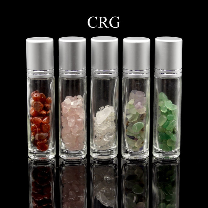 SET OF 5 - Crystal Infused Essential Oil Rollers / 3.5"