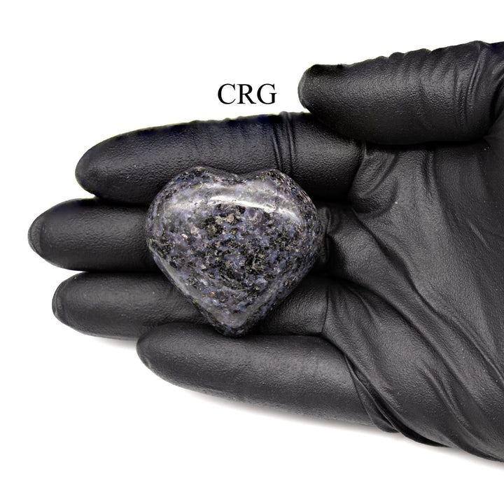 SET OF 5 - Indigo Gabbro Puffy Gemstone Heart / 1-2" AVG