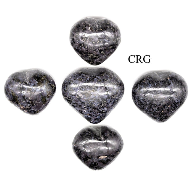 SET OF 5 - Indigo Gabbro Puffy Gemstone Heart / 1-2" AVG - Crystal River Gems