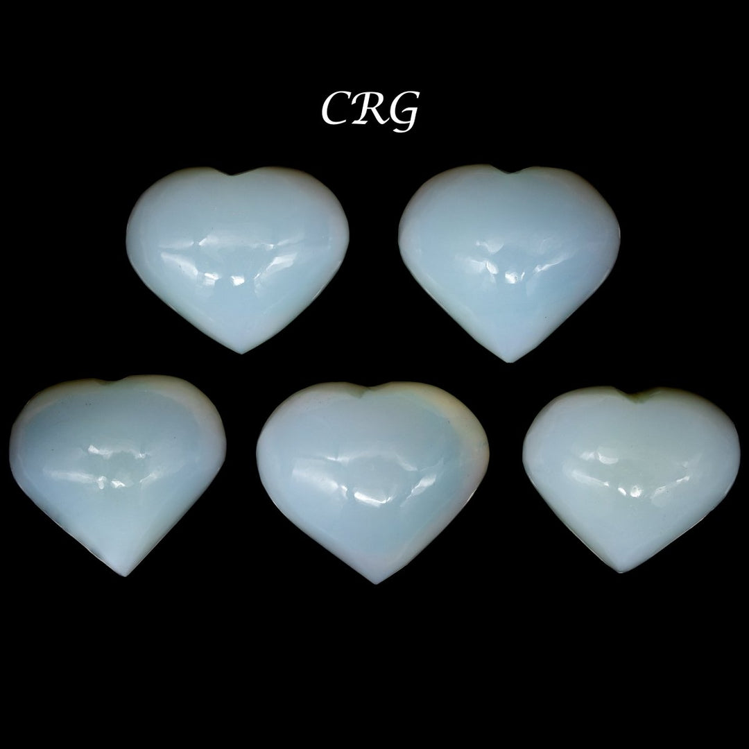 SET OF 5 - Opalite Gemstone Puffy Heart / 1.5" AVG