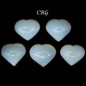 SET OF 5 -  Opalite Gemstone Puffy Heart / 1.5