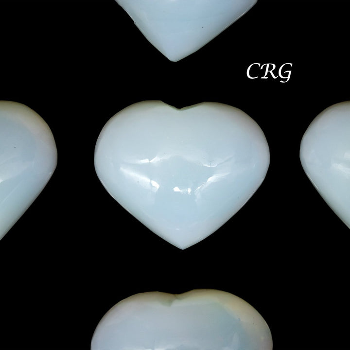 SET OF 5 - Opalite Gemstone Puffy Heart / 1.5" AVG