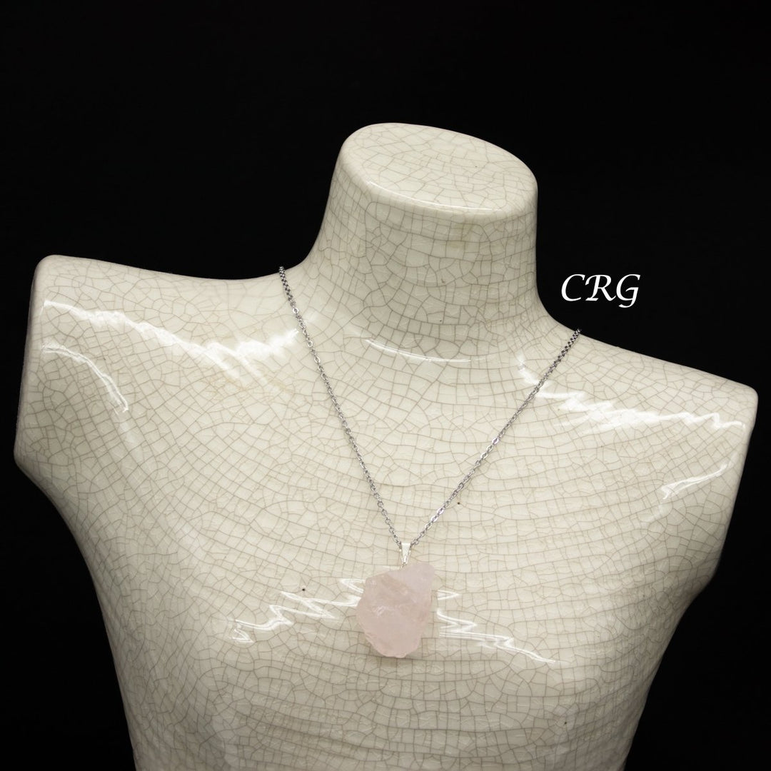 SET OF 5 - Rose Quartz Rough Rock Pendant from Brazil / 18 - 22mm AvgCrystal River Gems