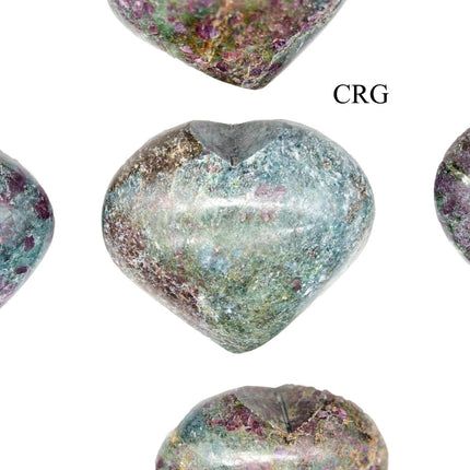 Set of 5 - Ruby Kyanite Puffy Gemstone Heart / 1.5" AVG