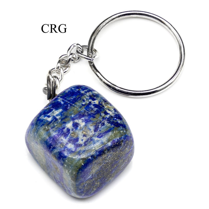 SET OF 5 - Tumbled Lapis Lazuli Gemstone Keychain / 1.5" AVG