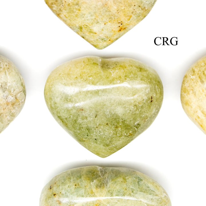 SET OF 5 - Vesuvianite Puffy Gemstone Heart / 1.5" AVG