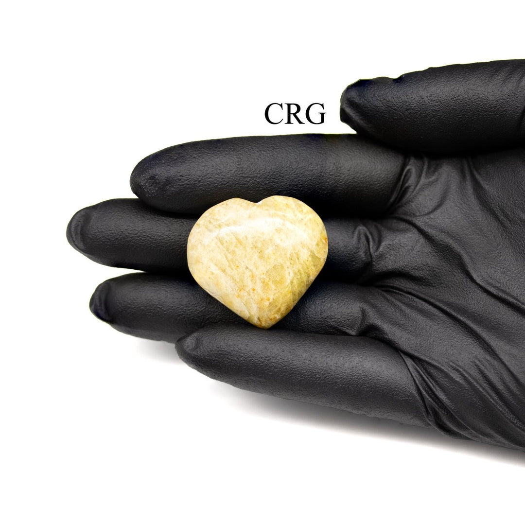 SET OF 5 - Vesuvianite Puffy Gemstone Heart / 1.5" AVG