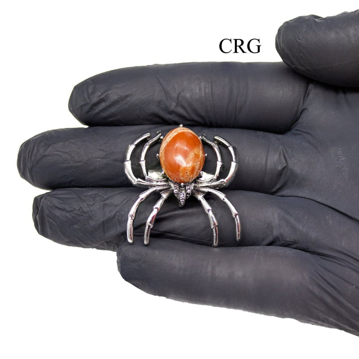 SET OF 6 - Assorted Gemstone Spider Pins / Pendants | 2" Avg