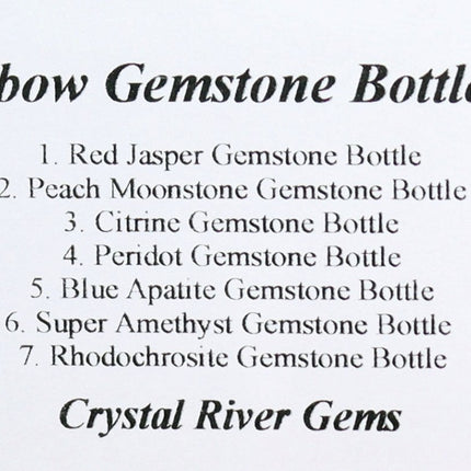 SET OF 7 - Rainbow Gemstone Chip Bottle Set Collection / 3" AVG