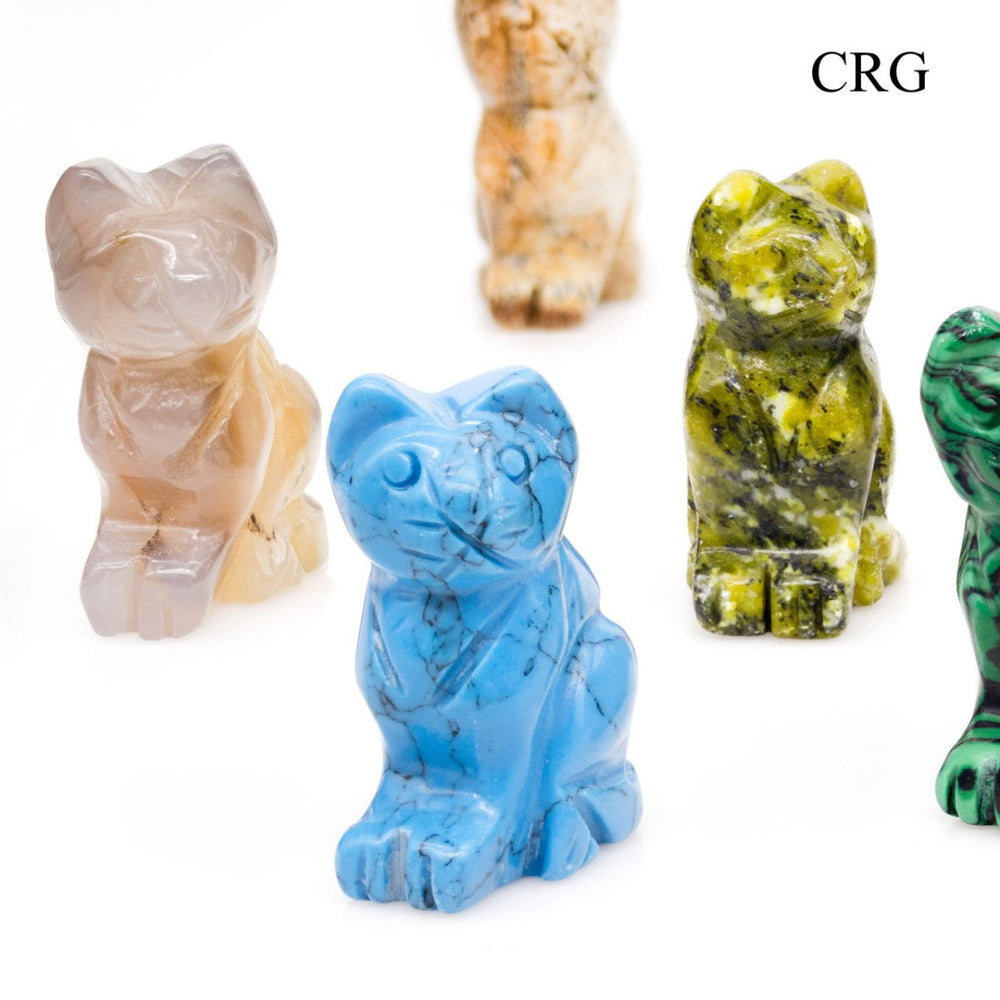 SET OF 8 - Assorted Gemstone Cats / 40mm AVGCrystal River Gems