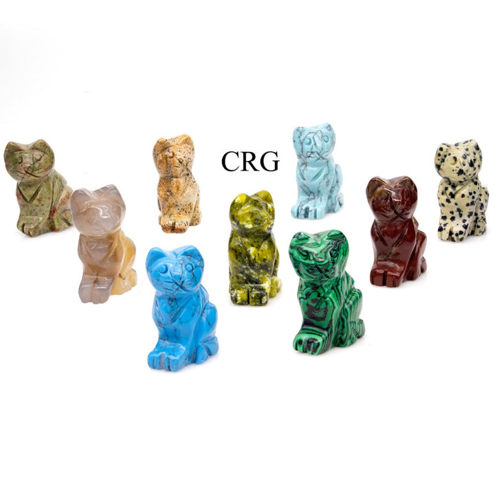 SET OF 8 - Assorted Gemstone Cats / 40mm AVGCrystal River Gems