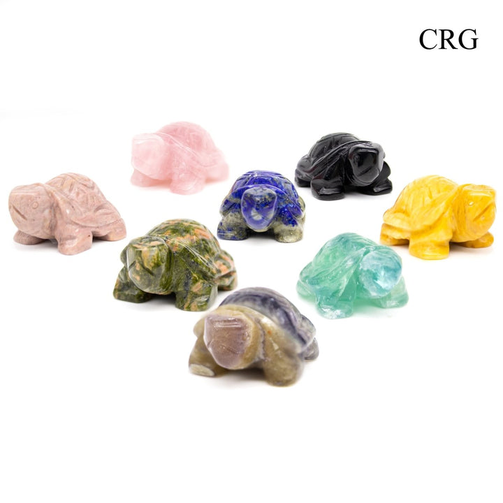 SET OF 8 - Assorted Gemstone Turtles / 50mm AVGCrystal River Gems