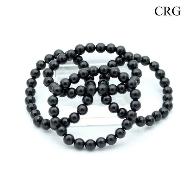 Shungite Bead Bracelet (1 Piece) Size 8 mm Crystal Stretch Jewelry - Crystal River Gems