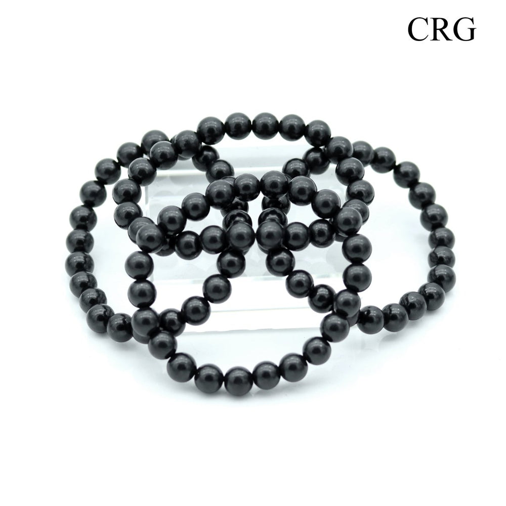 Shungite Bead Bracelet (1 Piece) Size 8 mm Crystal Stretch Jewelry
