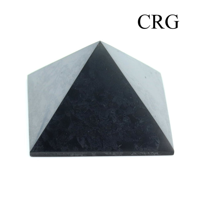 Shungite Polished Pyramid (1 Piece) Size 8 cm Crystal Gemstone Decor