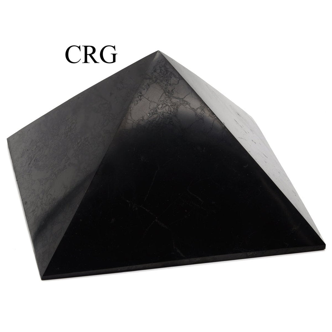 Shungite Pyramid (20 Centimeters) (1 Pc) Extra Large 4-Sided Polished Pyramid Gemstone