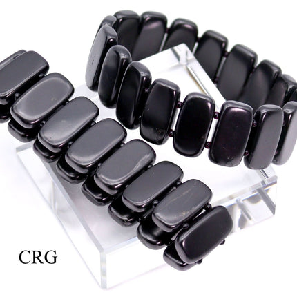Shungite Rectangle Bead Bracelet (1 Piece) Size 0.5 to 1 Inch Crystal Jewelry