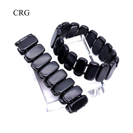 Shungite Rectangle Bead Bracelet (1 Piece) Size 0.5 to 1 Inch Crystal Jewelry