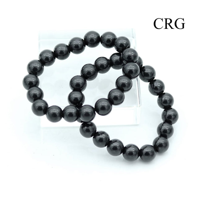 Shungite Tumbled Bracelet (1 Piece) Size 10 mm Crystal Bead Stretch Jewelry - Crystal River Gems
