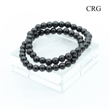 Shungite Tumbled Bracelet (1 Piece) Size 6 mm Crystal Bead Stretch Jewelry
