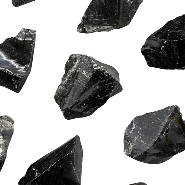 Smoky Obsidian Rough Pieces (Size 1 to 2 Inches) Bulk Wholesale Lot Crystal - Crystal River Gems