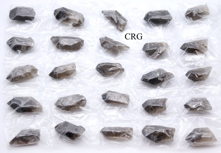 Smoky Quartz Crystal Sheet (25 Pieces) Size 2 to 4 cm Faceted Quartz GemstonesCrystal River Gems