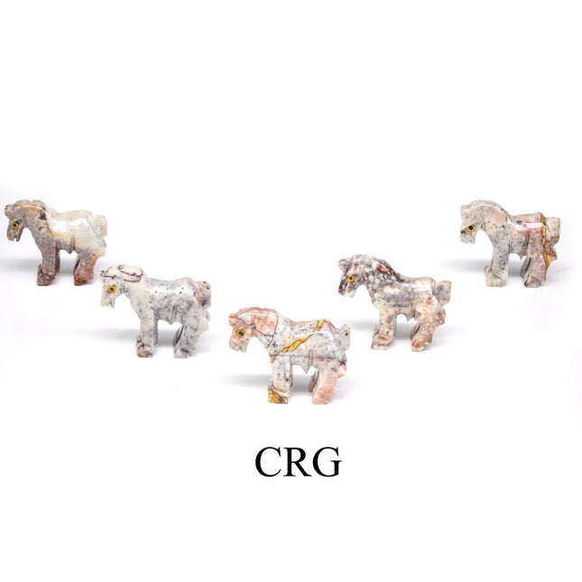 Soapstone Horses (10 Pieces) Size 1.5 Inches Crystal Gemstone Animal Carvings