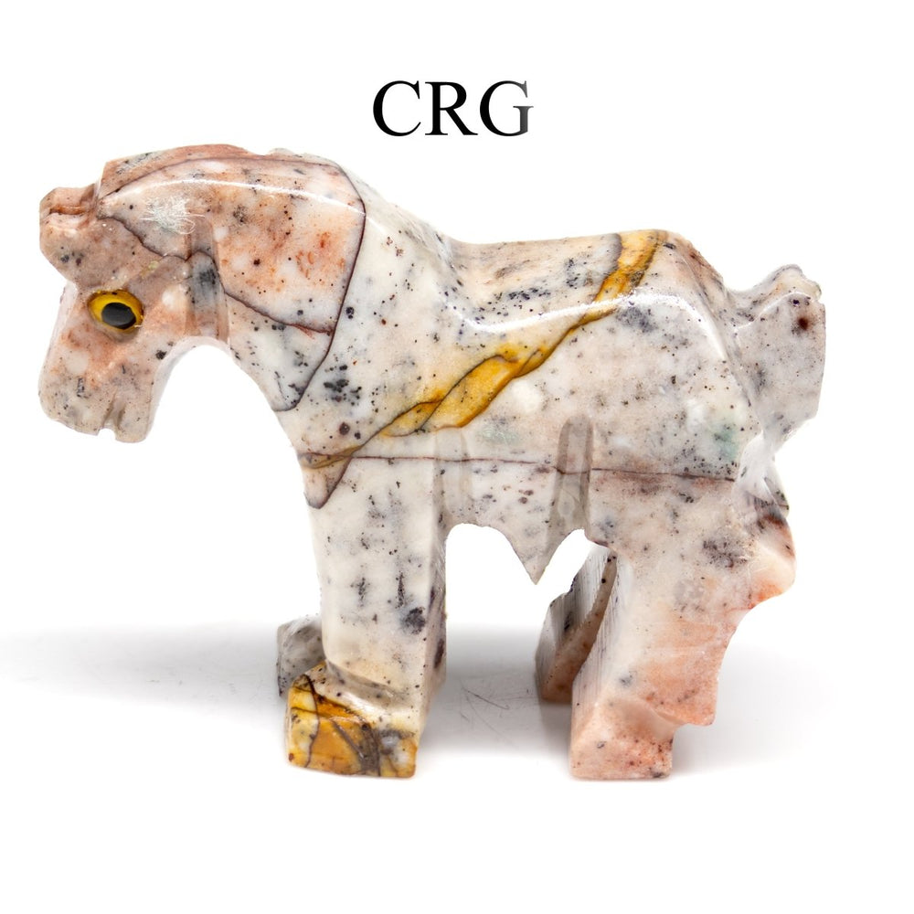 Soapstone Horses (10 Pieces) Size 1.5 Inches Crystal Gemstone Animal Carvings
