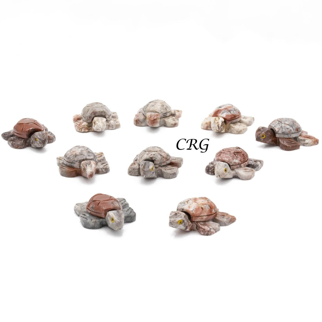 Soapstone Turtles (10 Pieces) Size 1.5 Inches Crystal Gemstone Animal Carvings
