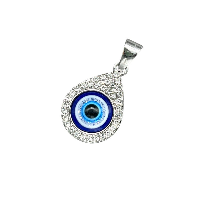Sodalite Eye Teardrop Pendant Silver Plating (5 Pieces) Wholesale Crystal Gemstone Jewelry Supply Parts Beads Charms