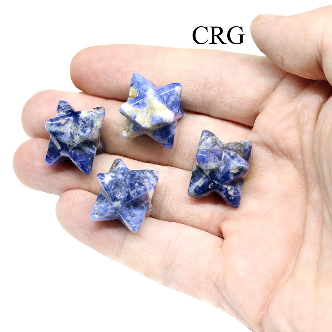 Sodalite Mini Merkaba Stars (5 Pieces) Size 18 mm Small Crystal CarvingsCrystal River Gems