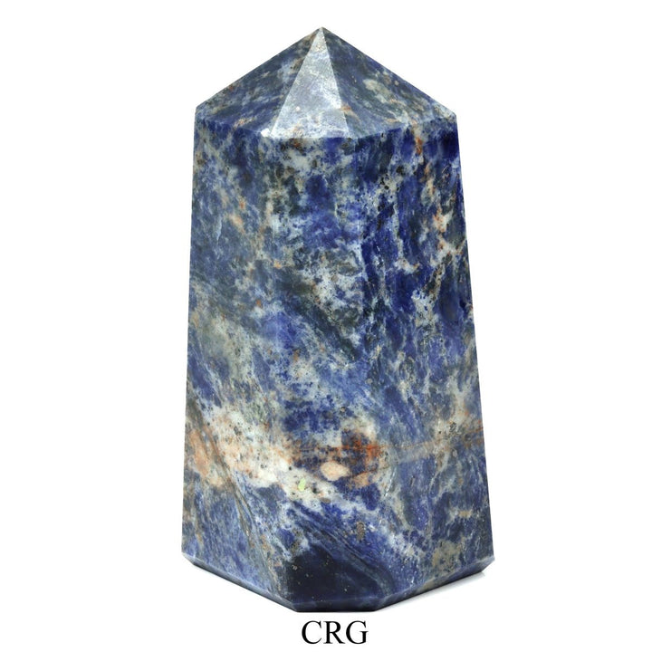 Sodalite Point (3 - 5 in) 6 - Sided Polished Standing Tower (1 pc)Crystal River Gems