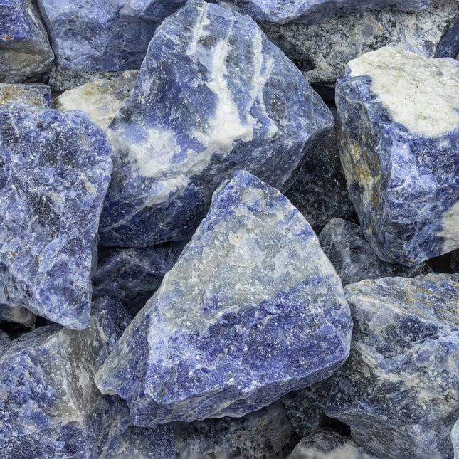 Sodalite Rough Pieces (Size 1 to 2 Inches) Bulk Wholesale Lot Raw Crystals Minerals Gemstones