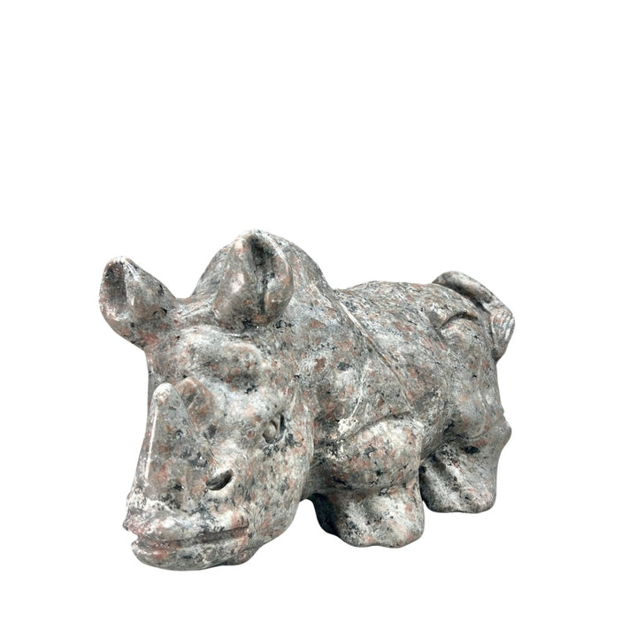 Sodalite Syenite Rhino Carving (8 inches) UV Reactive