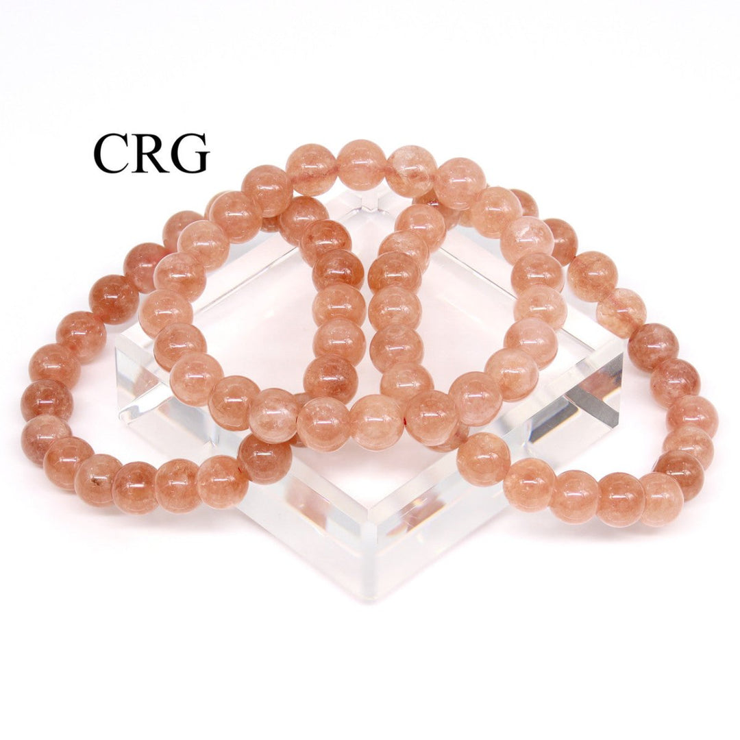 Strawberry Quartz Bracelet (1 Piece) Size 8 mm Crystal Bead Stretch Jewelry