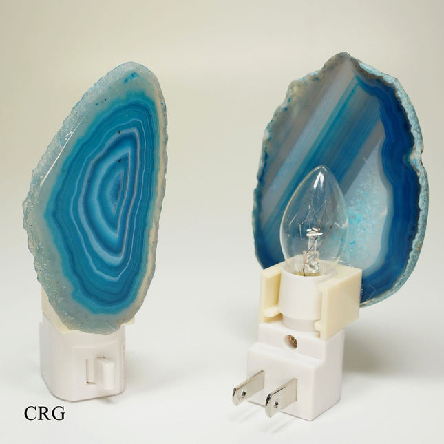 Teal Agate Nightlights Lamp with Bulb and Switch