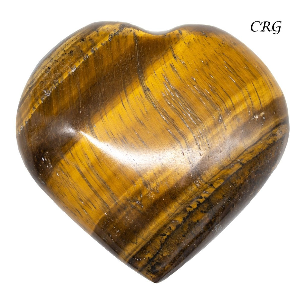 Tiger's Eye Puffy Heart (1 Piece) 1 to 1.5 Inches Polished Gemstone Palm Heart