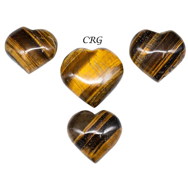 Tiger's Eye Puffy Heart (1 Piece) 1 to 1.5 Inches Polished Gemstone Palm Heart - Crystal River Gems