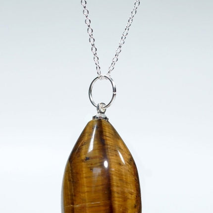 Tiger's Eye Teardrop Pendant with Silver Bail (4 Pieces) Size 1.75 Inches Crystal Jewelry Charm - Crystal River Gems
