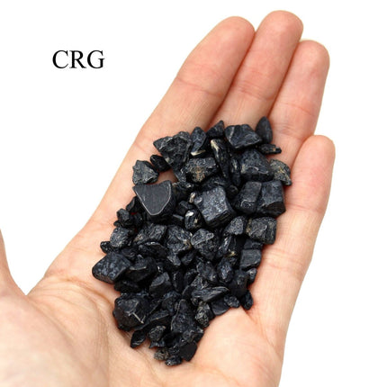 Tumbled Black Tourmaline Confetti Chips / 4-7mm AVG - 1 KILO LOT - Crystal River Gems