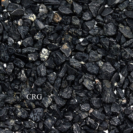 Tumbled Black Tourmaline Confetti Chips / 4-7mm AVG - 1 KILO LOT - Crystal River Gems