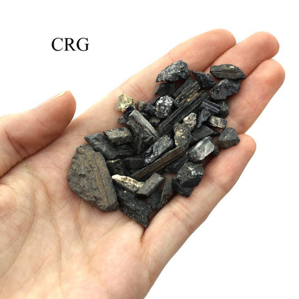 Unpolished Black Tourmaline Chips - Mixed Sizes - 1 KILO LOT