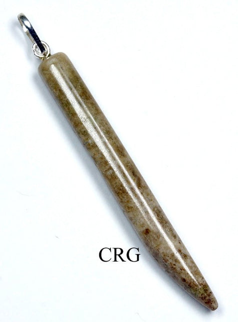 Vesuvianite Horn Pendant w/ Silver Bail - 2" - SET OF 4 - Crystal River Gems