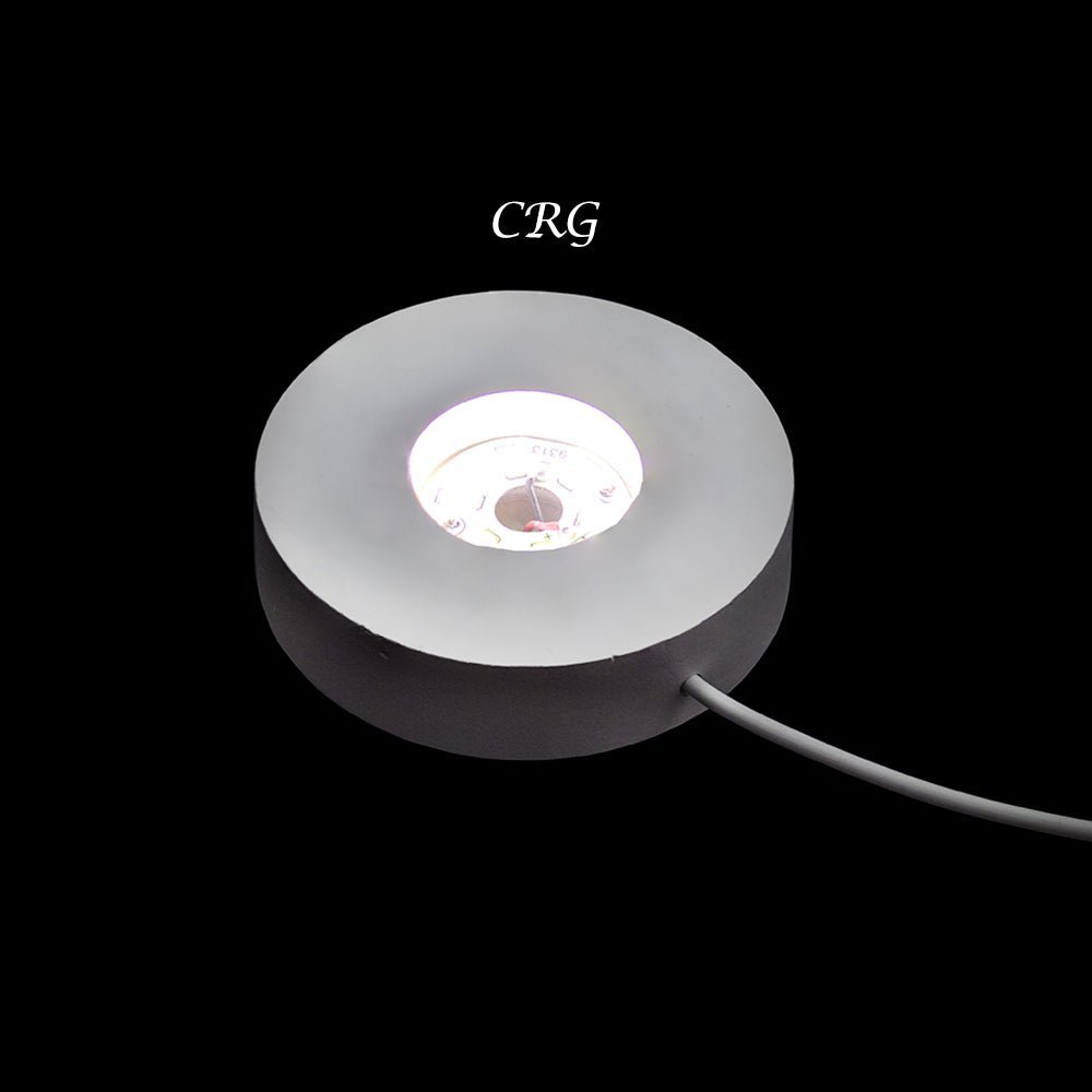 White Round Wooden Light Display Box with USB Plug (1 Piece) Size 3 ...