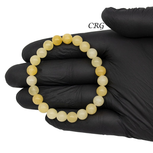 Yellow Calcite Tumbled Bead Bracelet (1 Piece) Size 8 mm Crystal Stretch Jewelry - Crystal River Gems