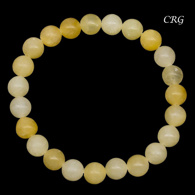 Yellow Calcite Tumbled Bead Bracelet (1 Piece) Size 8 mm Crystal Stretch Jewelry - Crystal River Gems