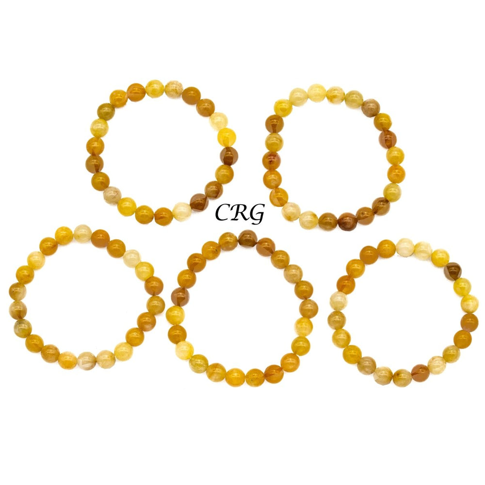 Yellow Jade Stretch Bracelet (1 Piece) Size 8 mm Bead Jewelry BraceletCrystal River Gems