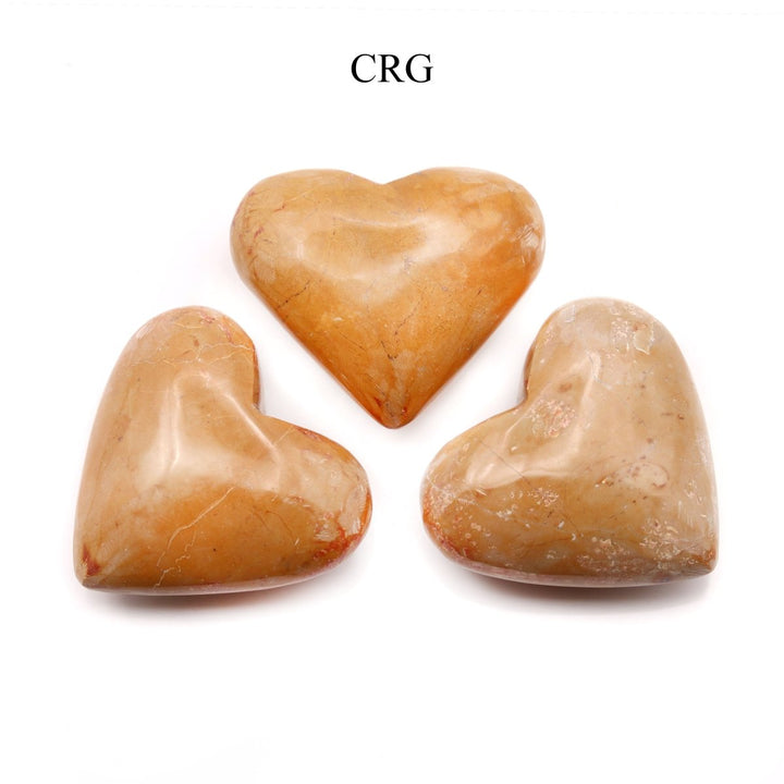 Yellow Jasper Heart / 40 - 60mm - QTY 1Crystal River Gems