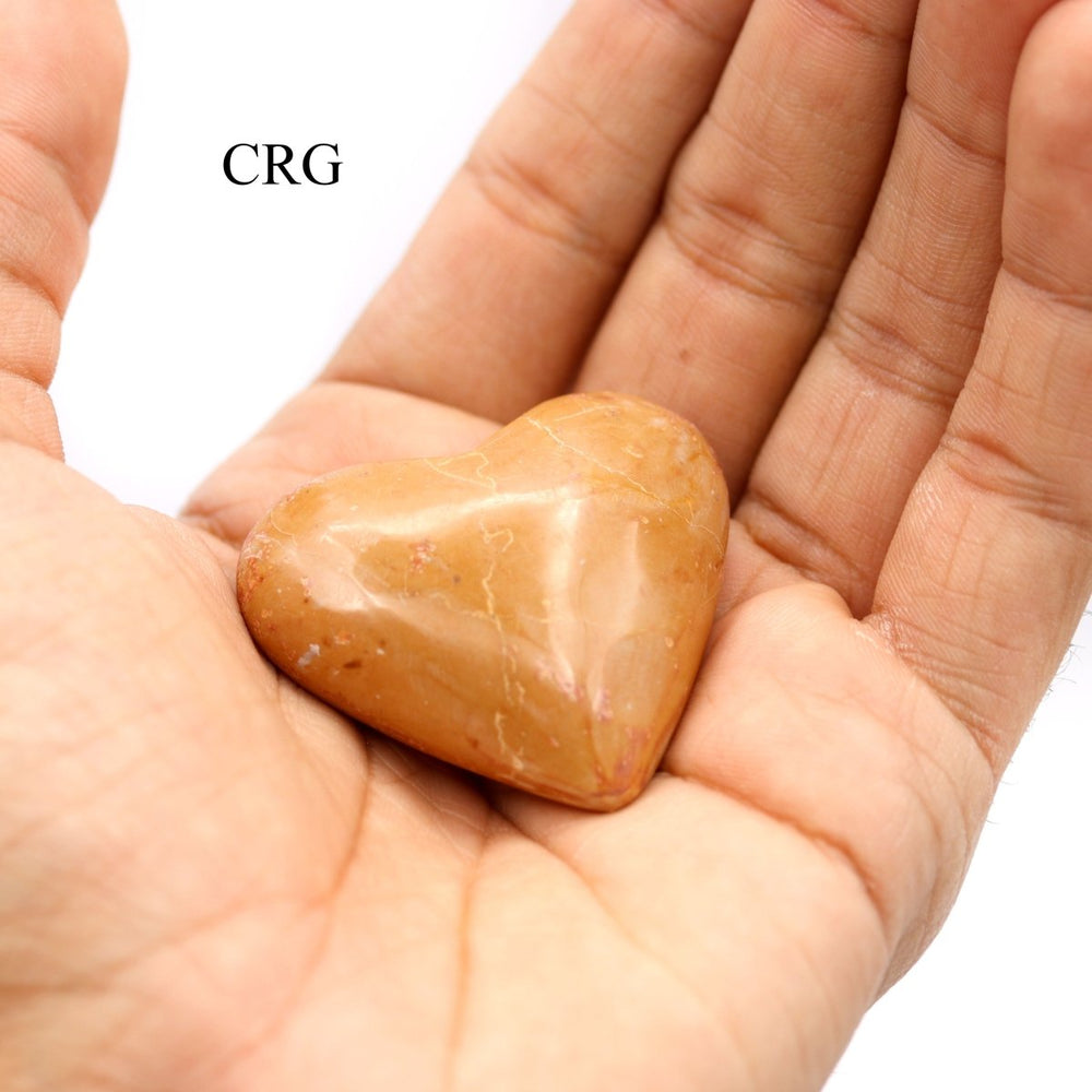 Yellow Jasper Heart / 40 - 60mm - QTY 1Crystal River Gems