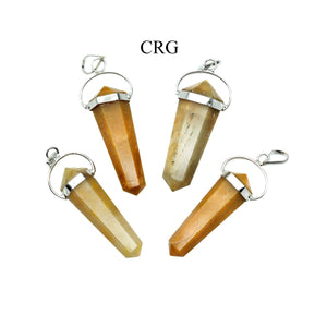 Yellow Quartz Double Point Pendant w/ Silver Swivel Bail - 1